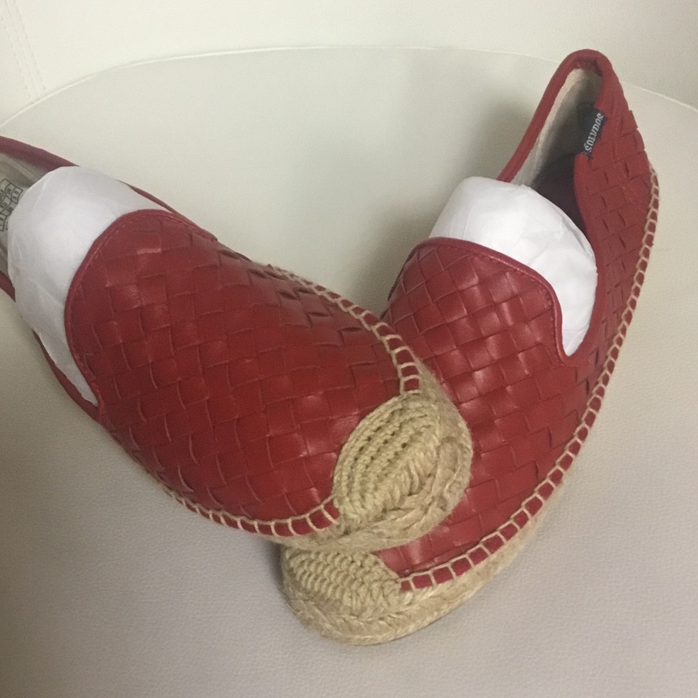 Soludos Red Leather Espadrille